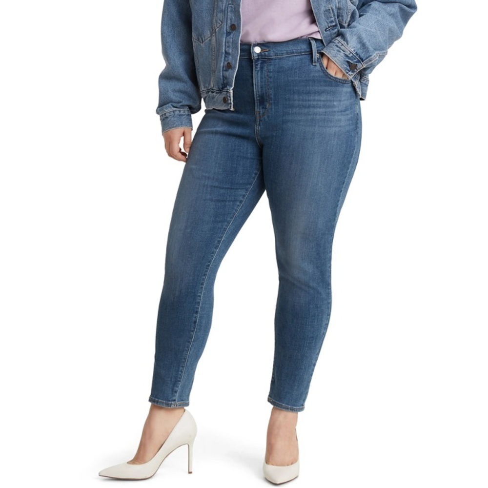 LEVI STRAUSS 721 Jeans High Rise Skinny 5 Pocket Lapis Air Blue Women 16 NWT